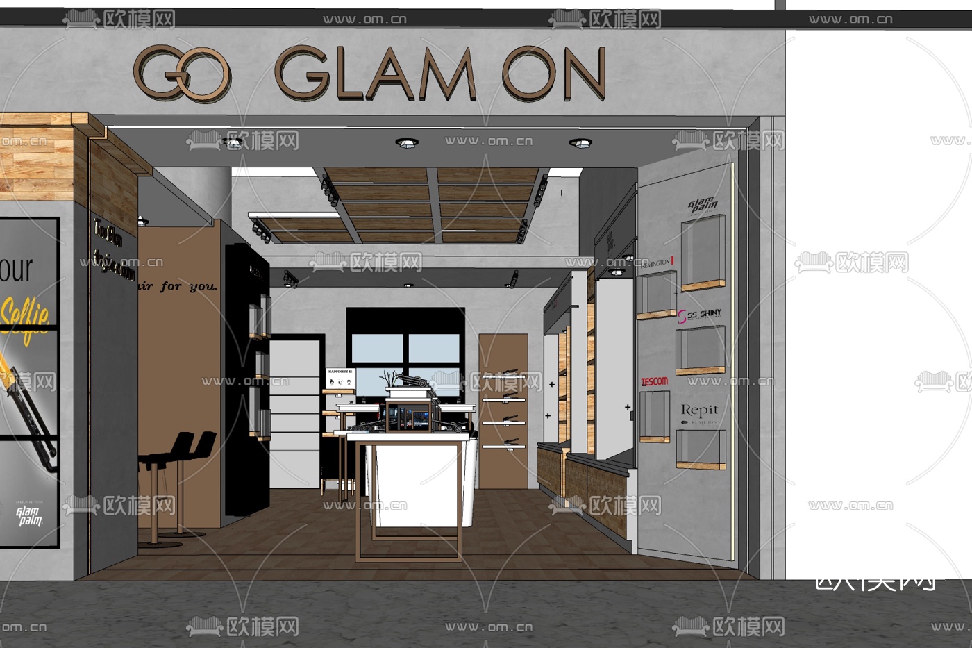 现代服饰专卖店免费su模型