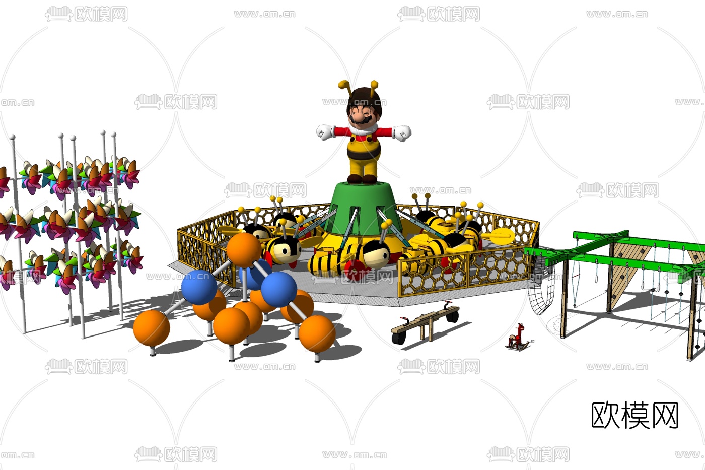 现代儿童游乐设施免费su模型下载