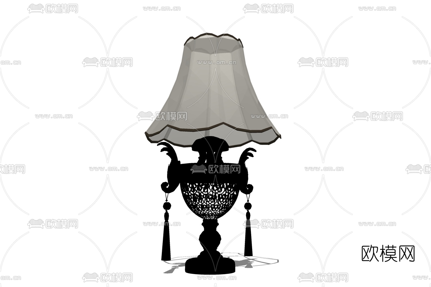 欧式金属台灯免费su模型下载