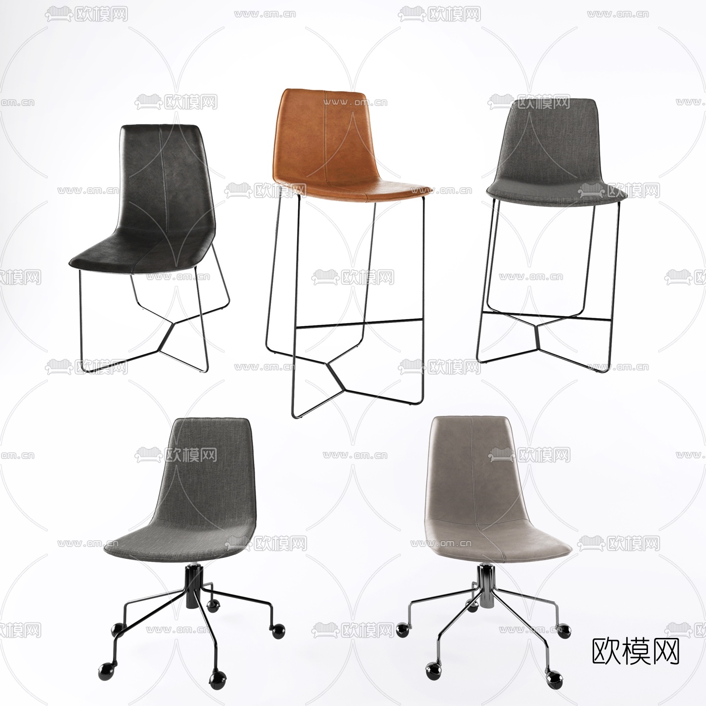 现代简易单椅3d模型