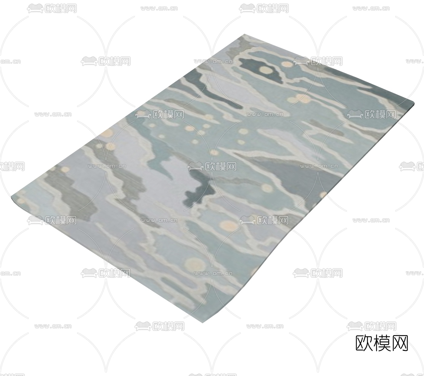 现代布艺地毯免费su模型下载