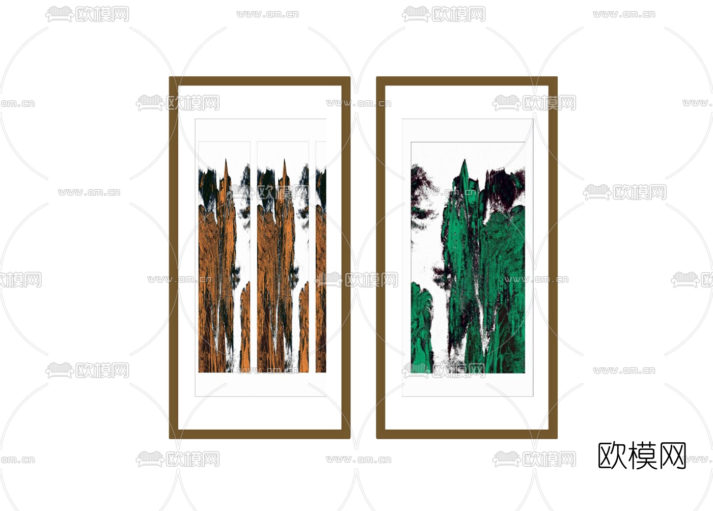 中式挂画免费su模型下载