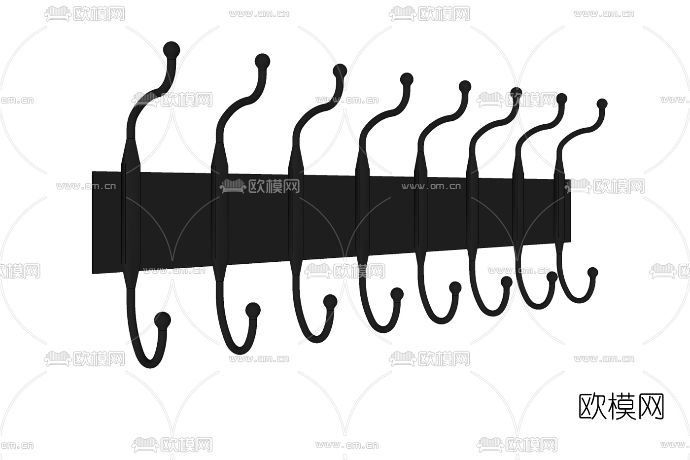 现代铁艺挂衣架免费su模型下载
