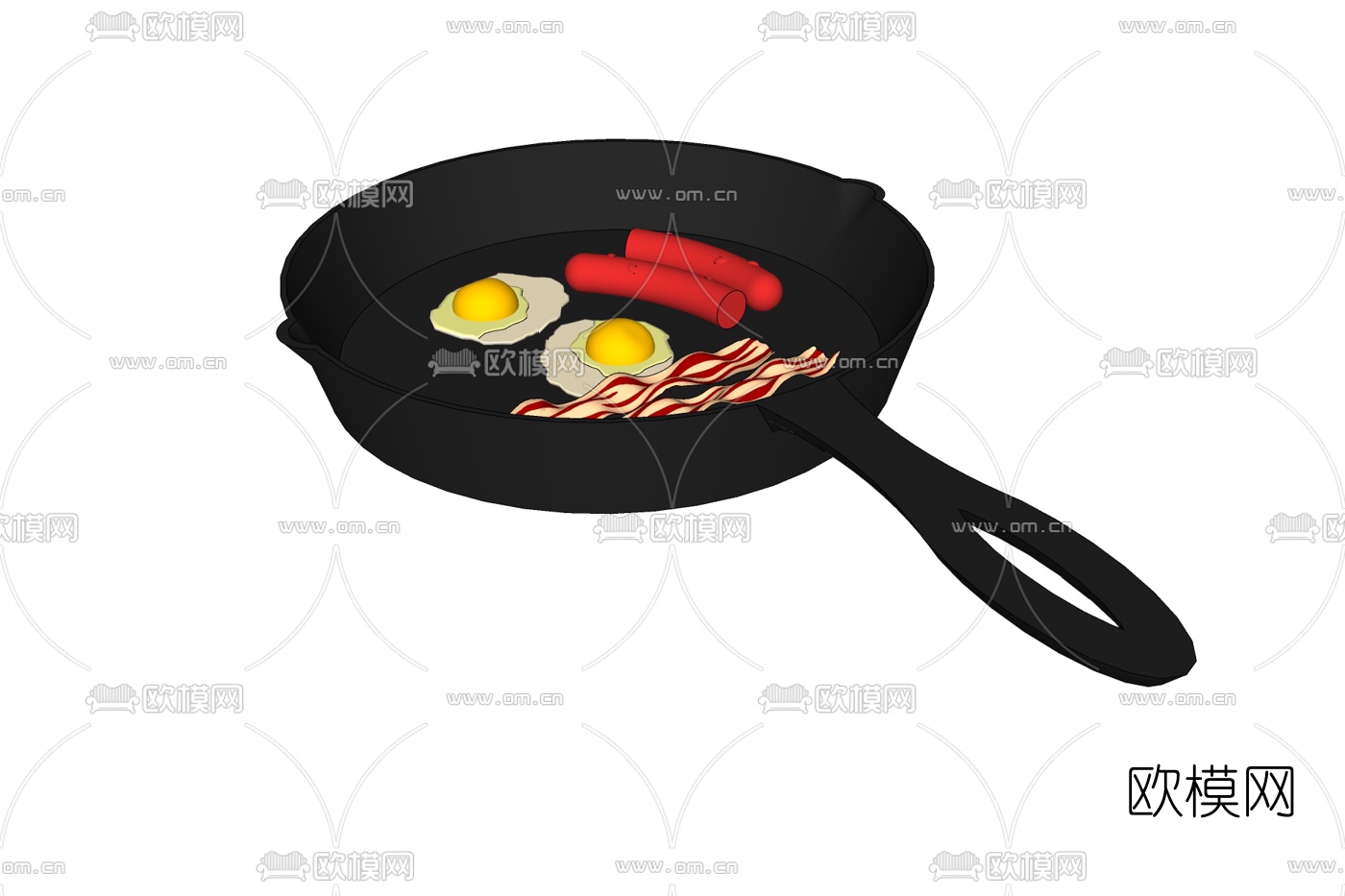 现代煎锅免费su模型下载