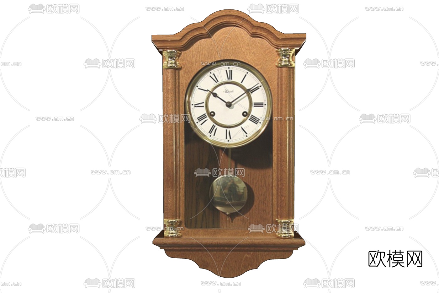 欧式实木落地钟表免费su模型下载