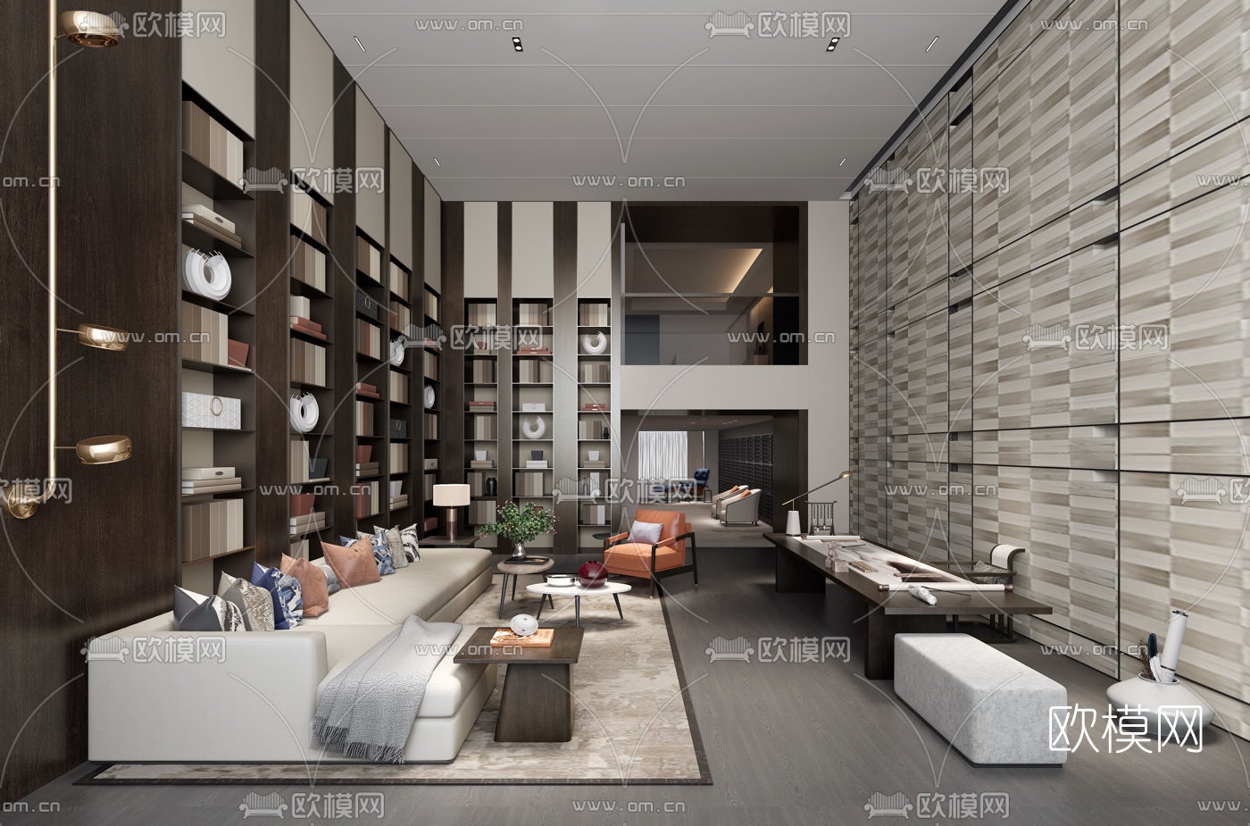 矩阵纵横设计 厦门中海熹凤台叠拼样板间3d模型下载（渲染图1）