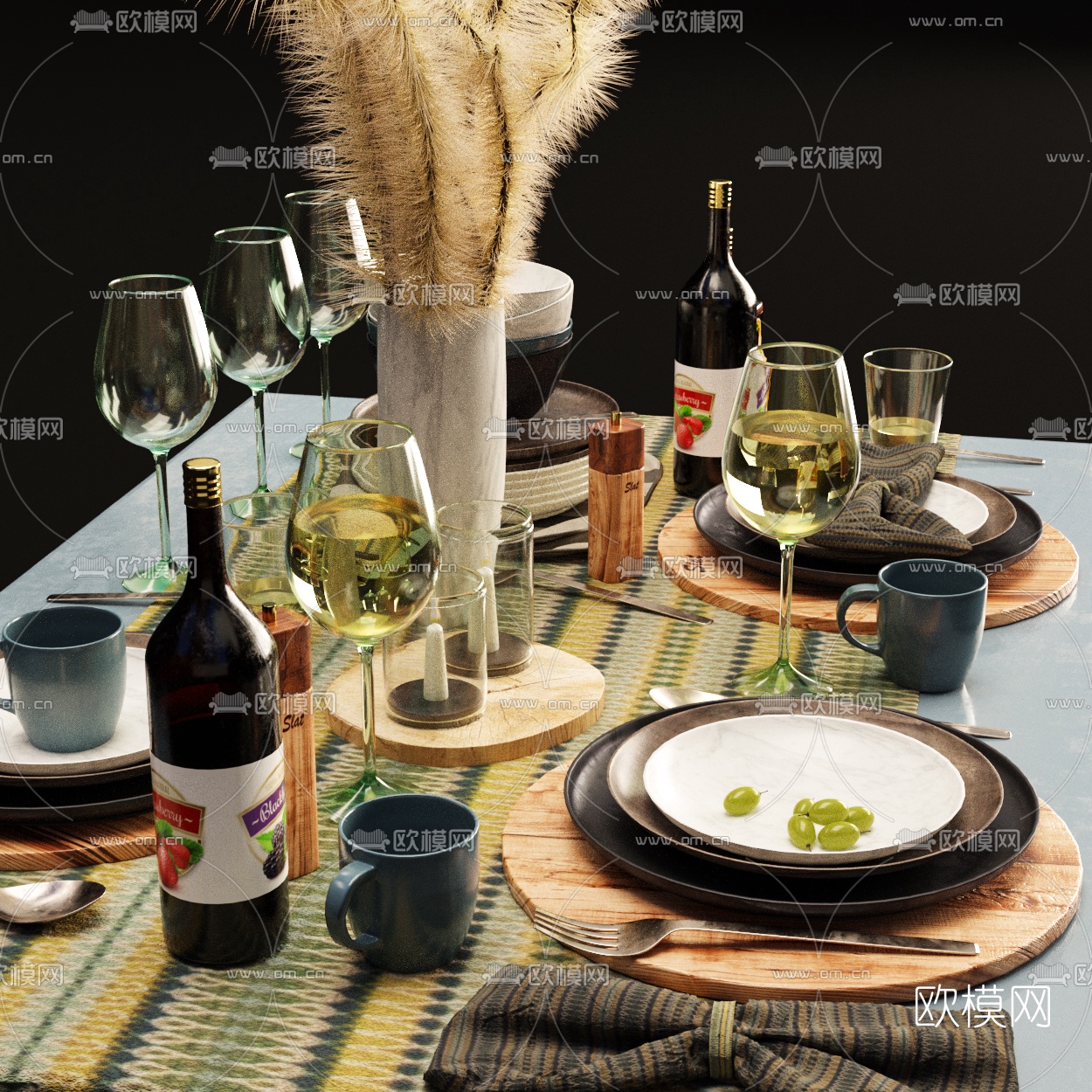 现代刀叉餐具摆件3d模型下载（渲染图2）