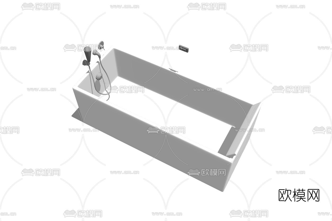 现代浴缸免费su模型下载
