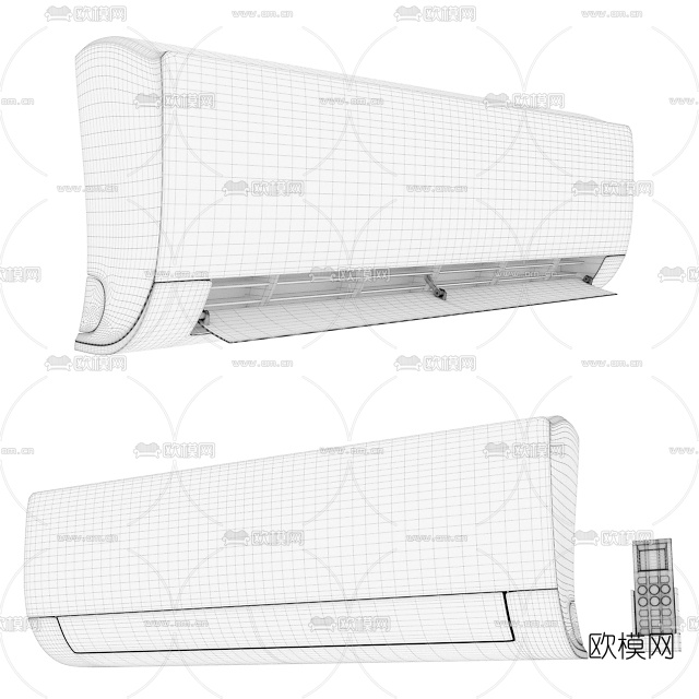 现代挂式空调3d模型