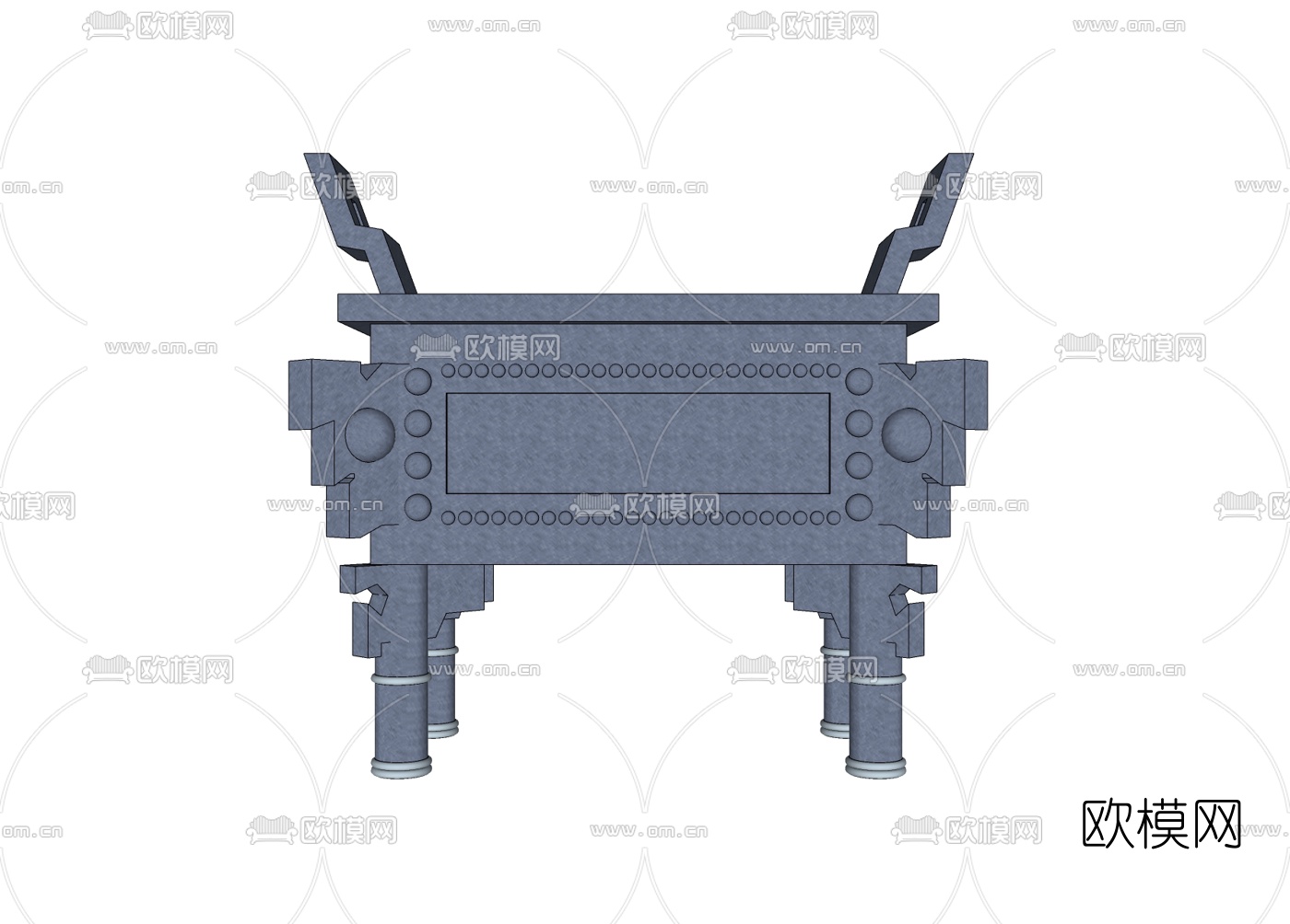 中式青铜鼎免费su模型下载