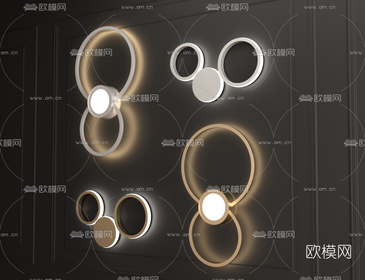 现代创意壁灯3d模型下载