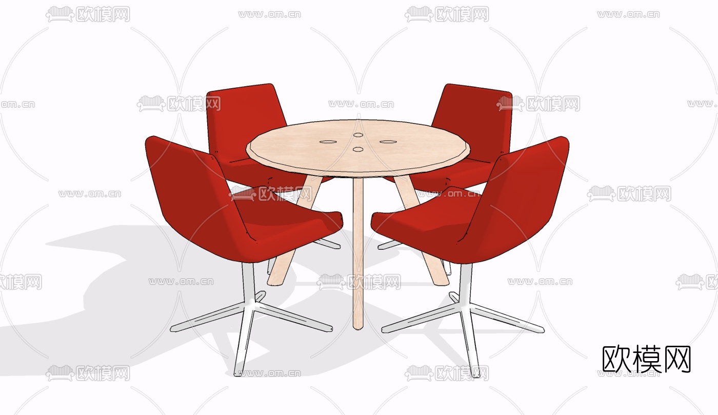 现代休闲桌椅免费su模型下载