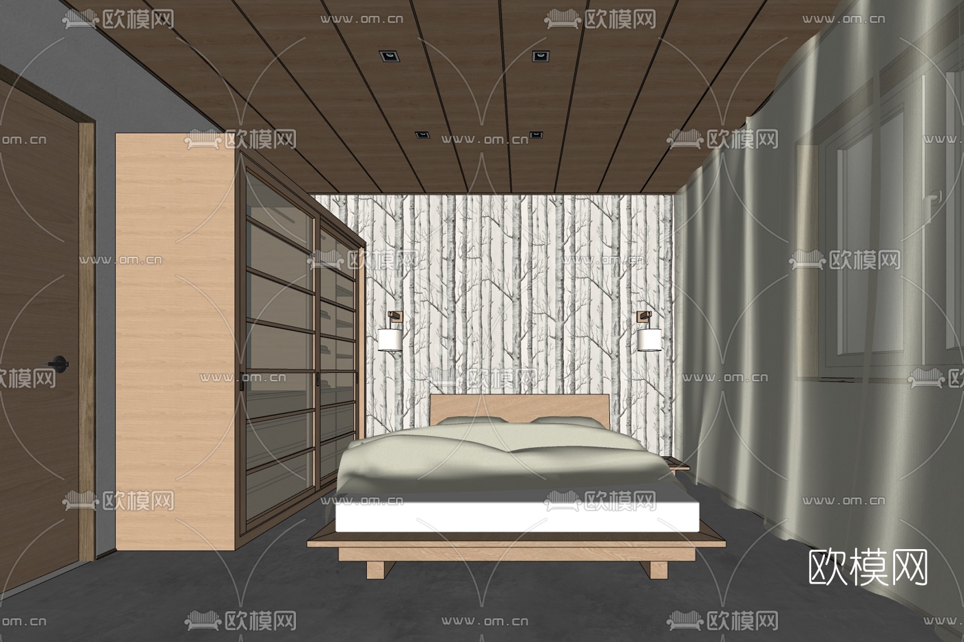 北欧卧室免费su模型