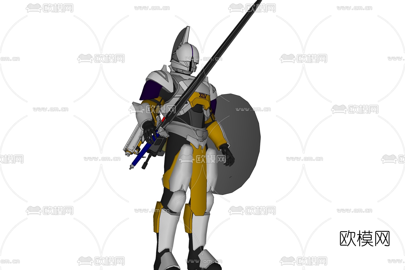 现代骑士人物免费su模型下载