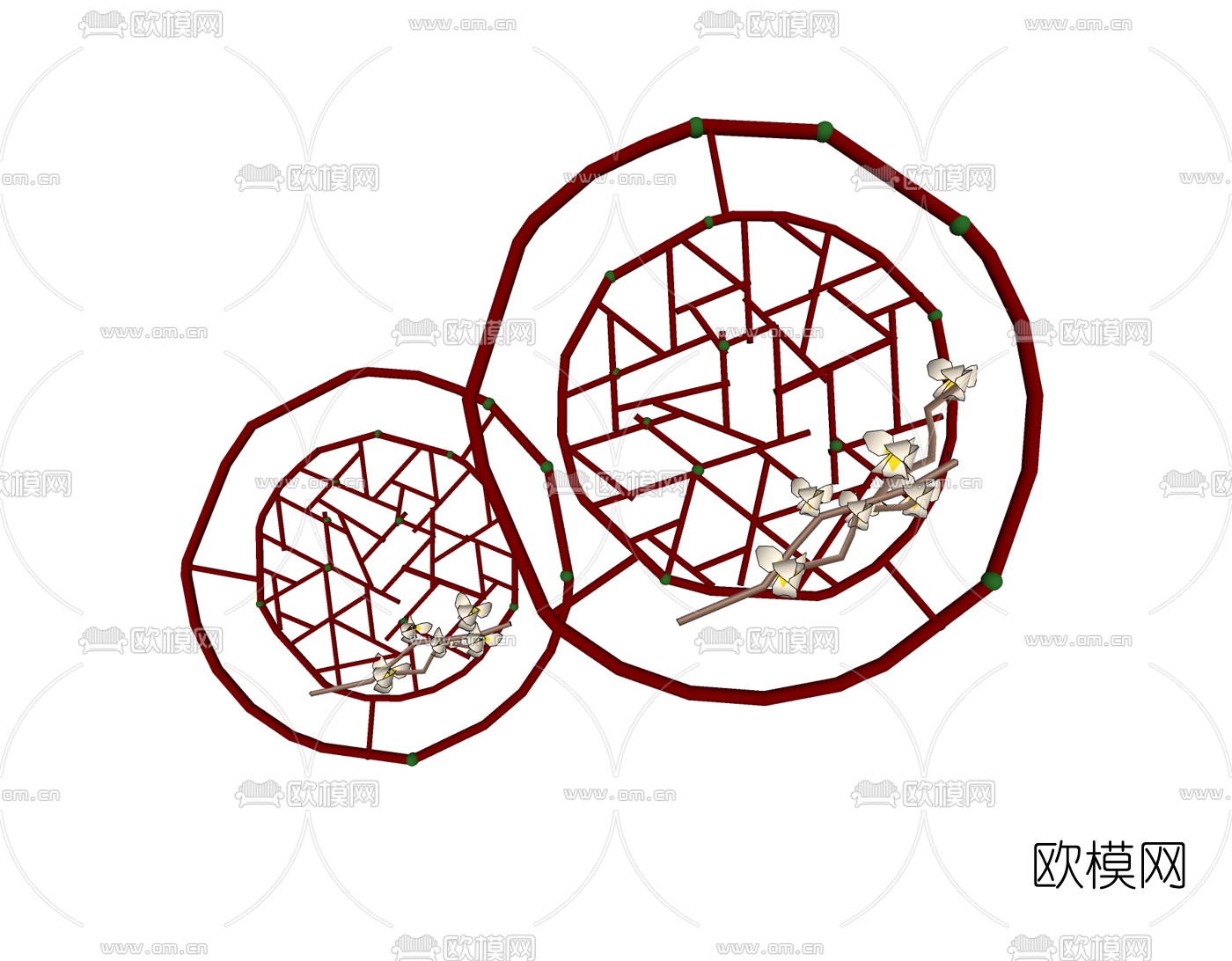 中式藤编挂件免费su模型下载