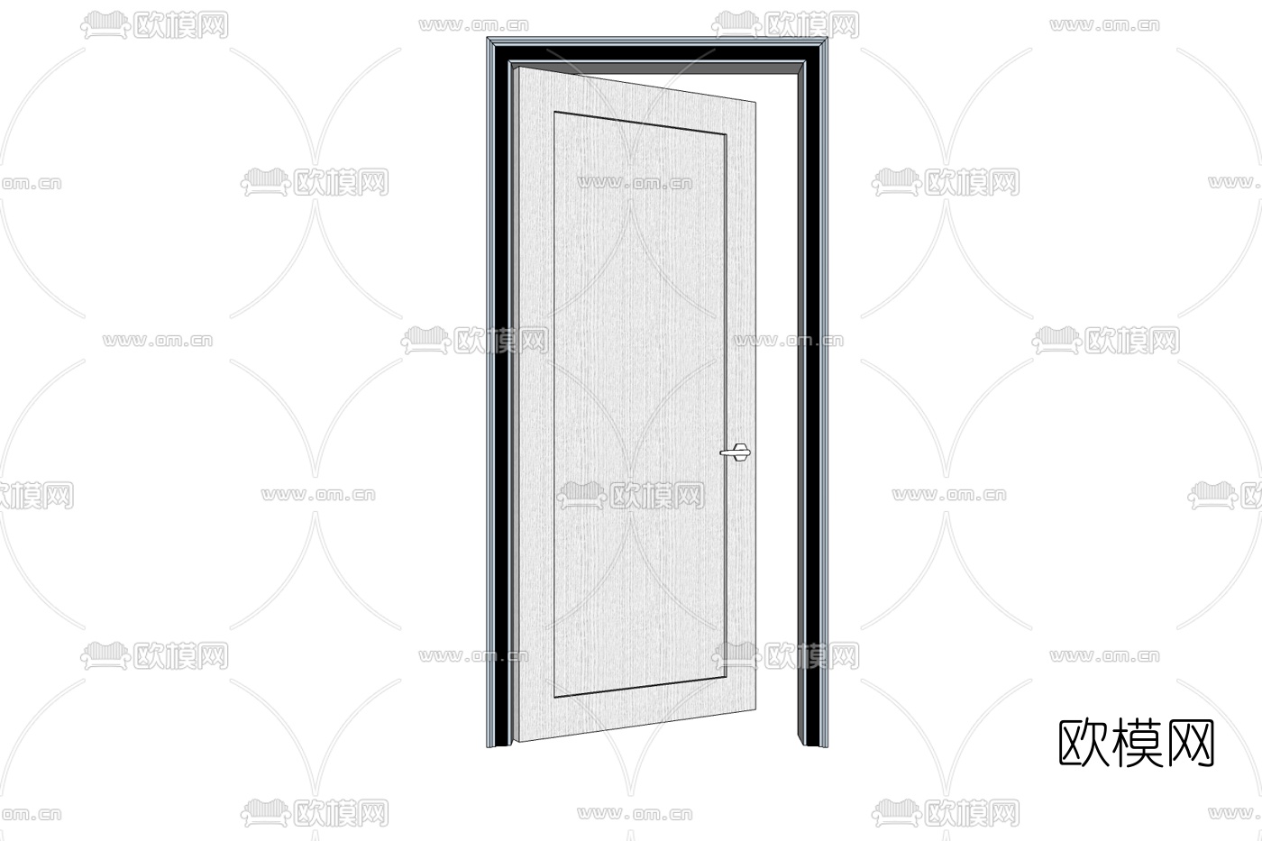 现代实木单开门免费su模型下载