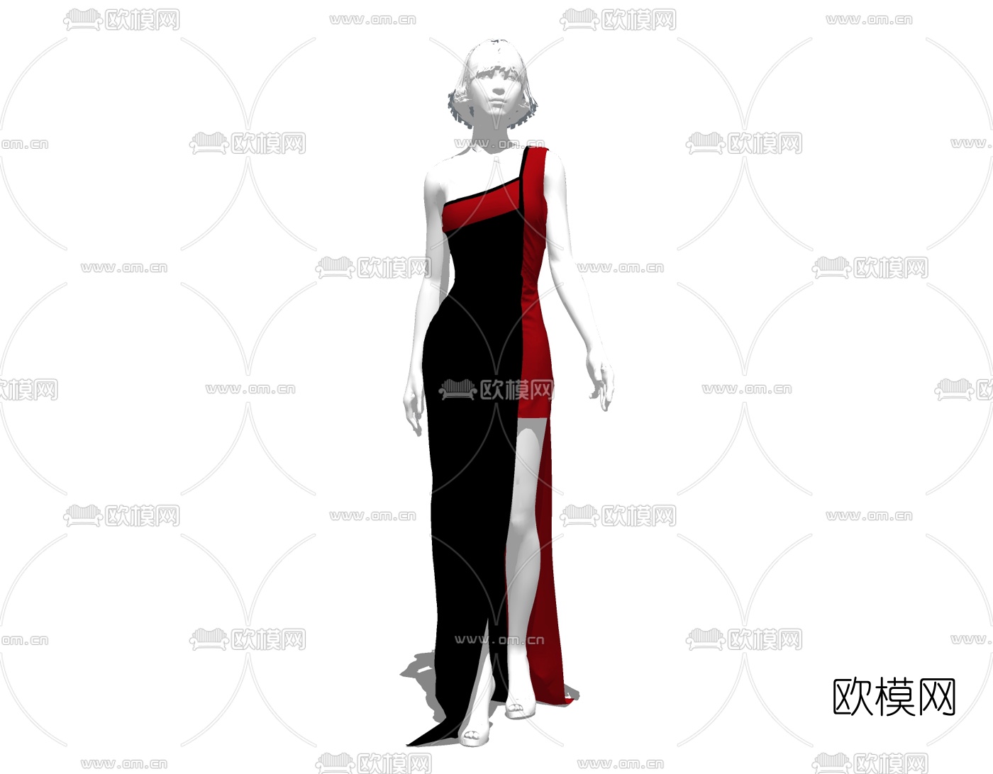 现代服装模特免费su模型下载