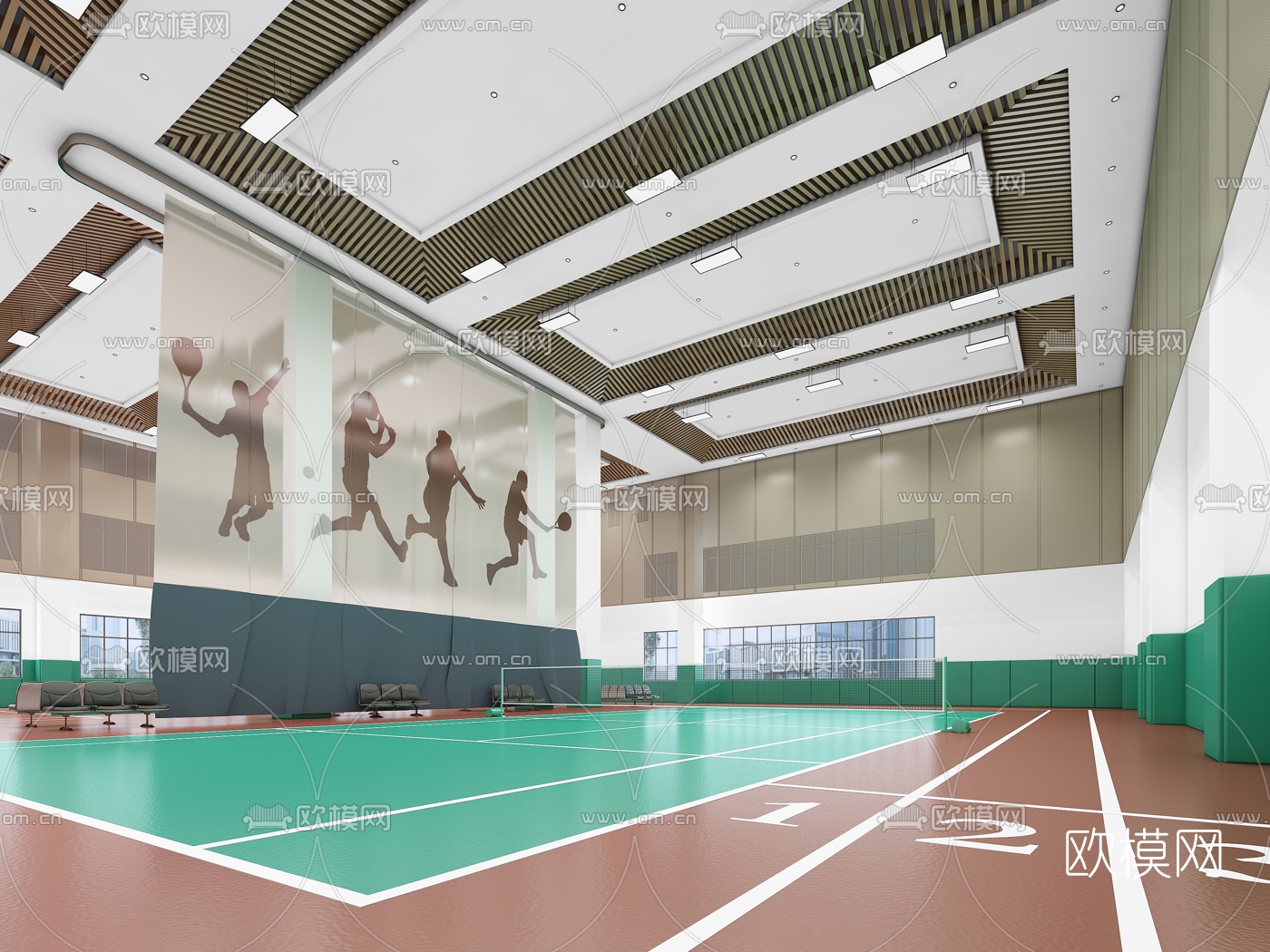 现代网球馆3d模型