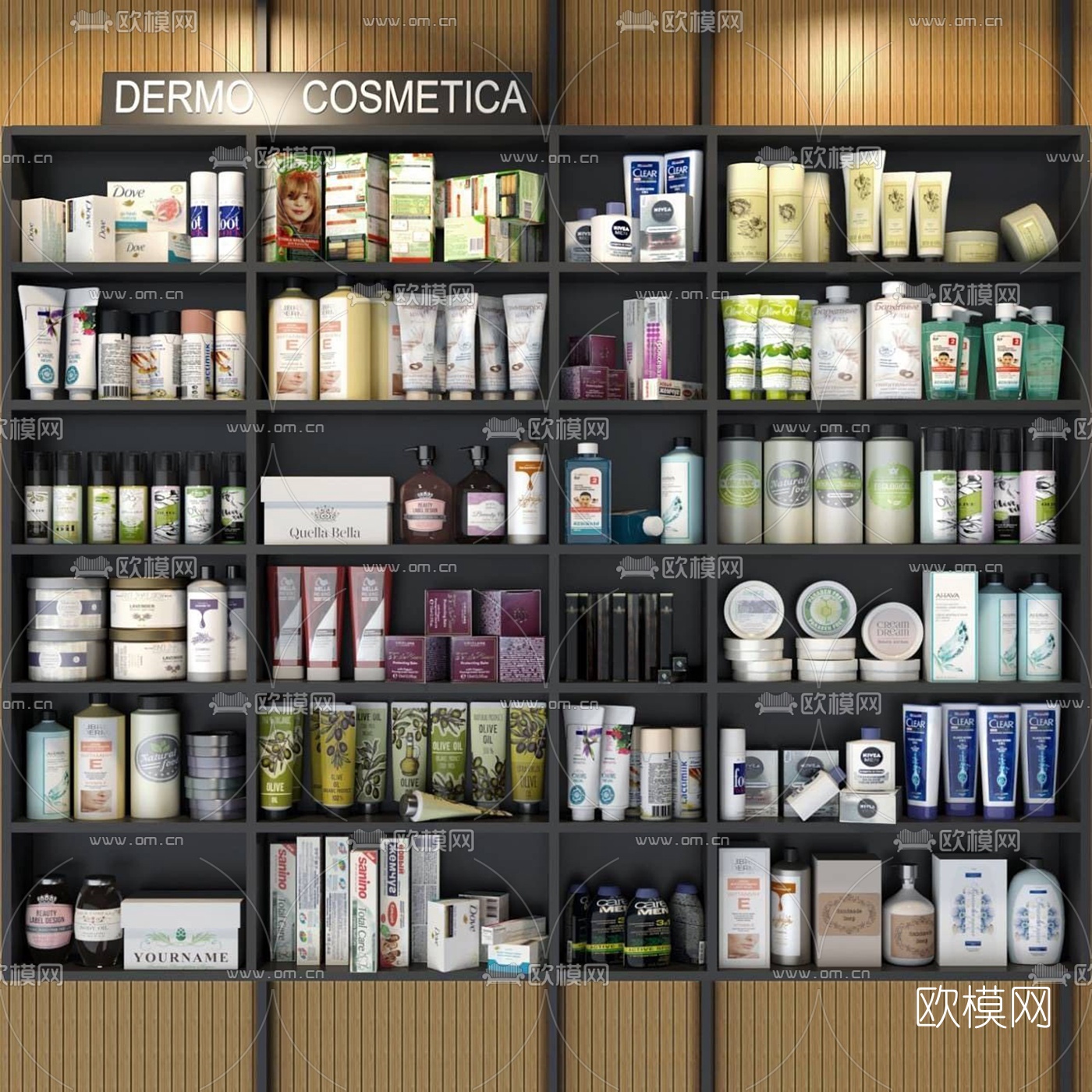 现代商场化妆品展柜3d模型