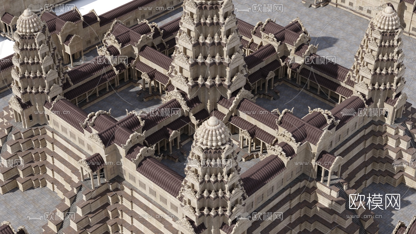 东南亚吴哥窟古建遗址3d模型下载（渲染图5）