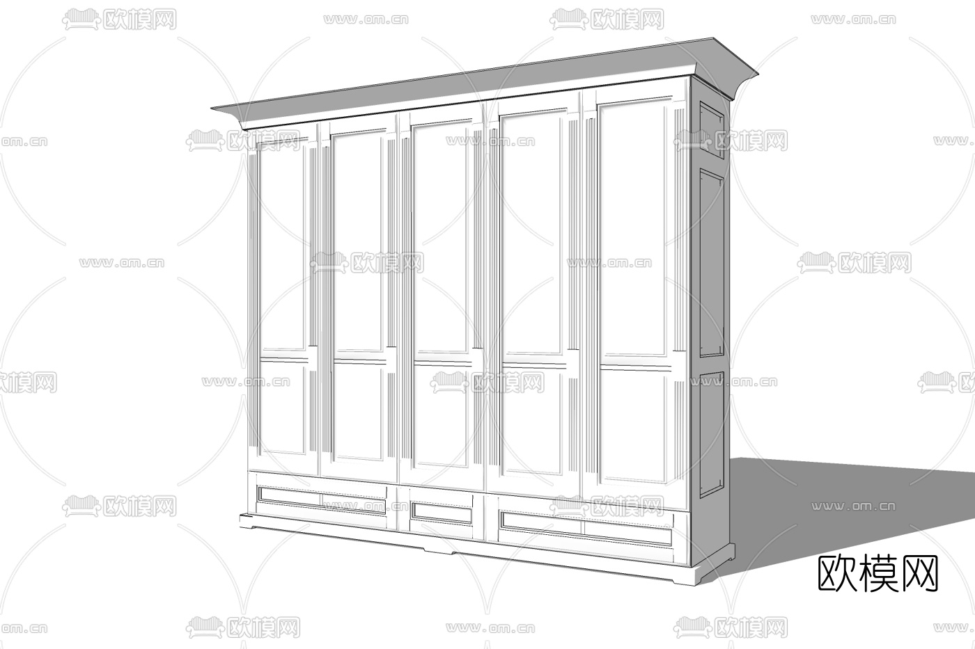 简欧衣柜免费su模型