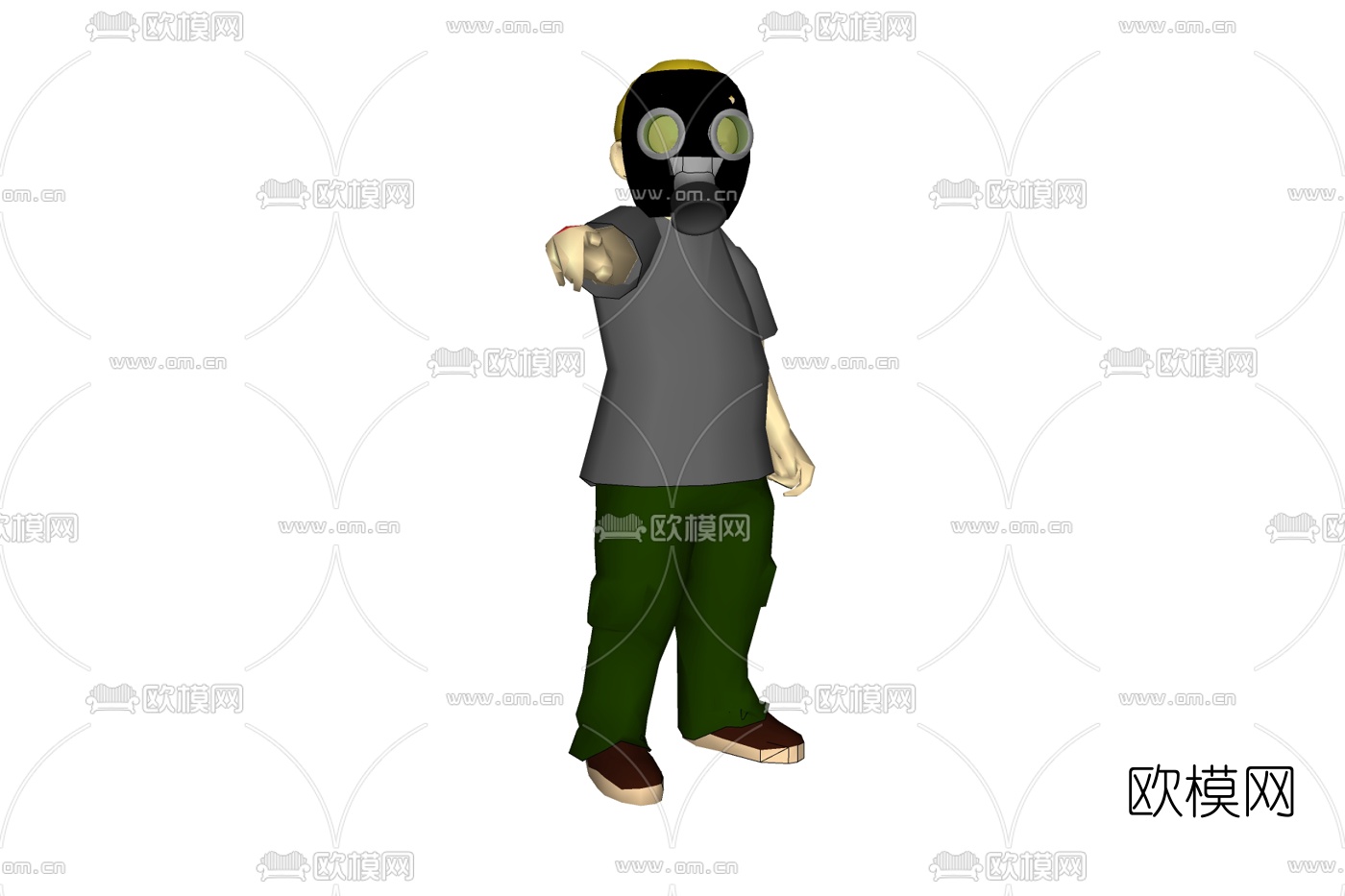 现代站姿蒙面人免费su模型下载