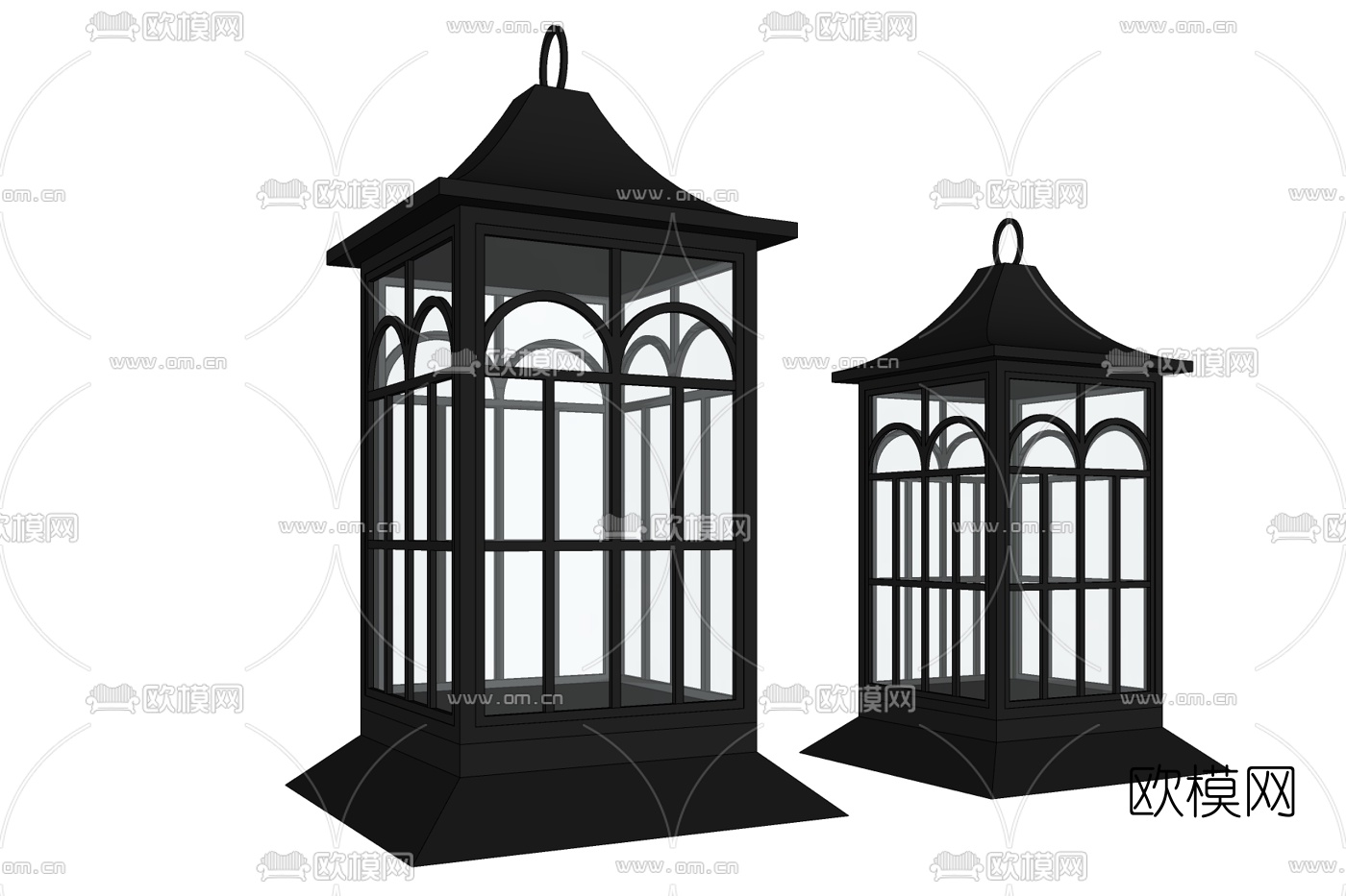 欧式金属烛台灯免费su模型下载