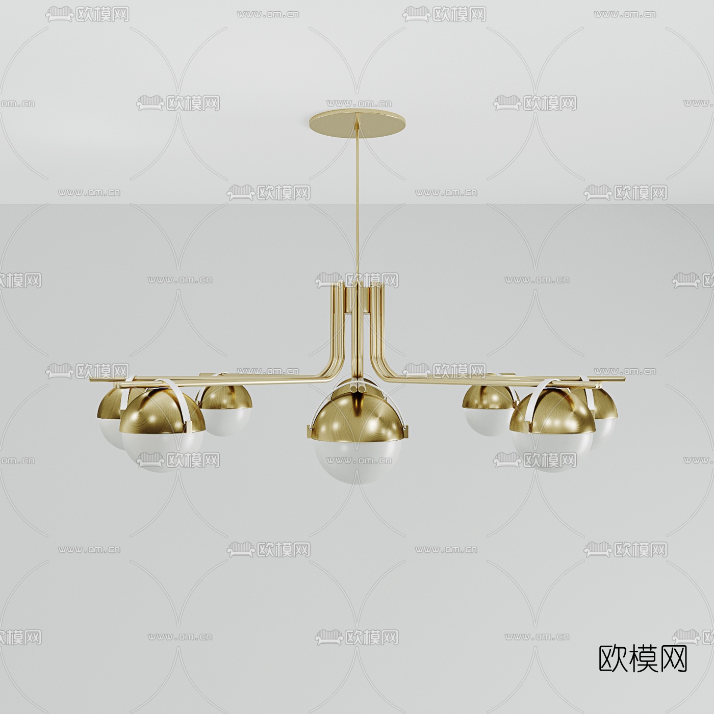 现代多头金属 吊灯3d模型