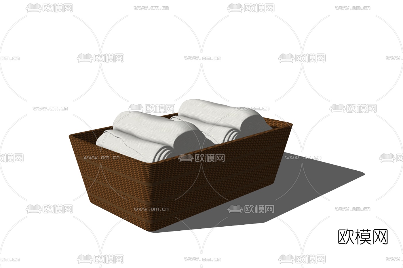 现代浴巾组合免费su模型下载