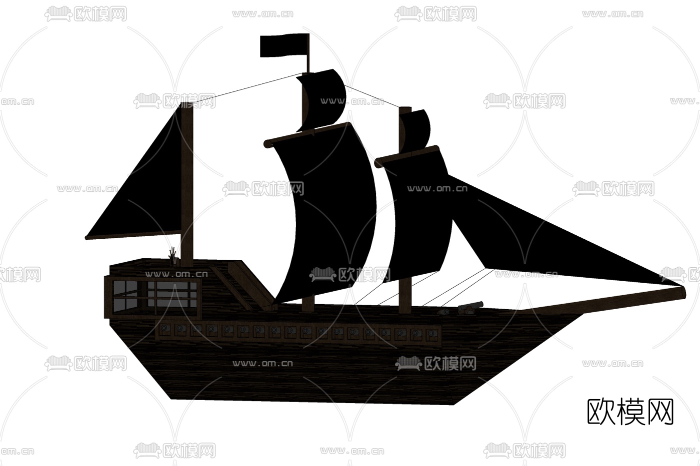 北欧古代战船免费su模型下载_ID10521507_sketchup模型下载-欧模网