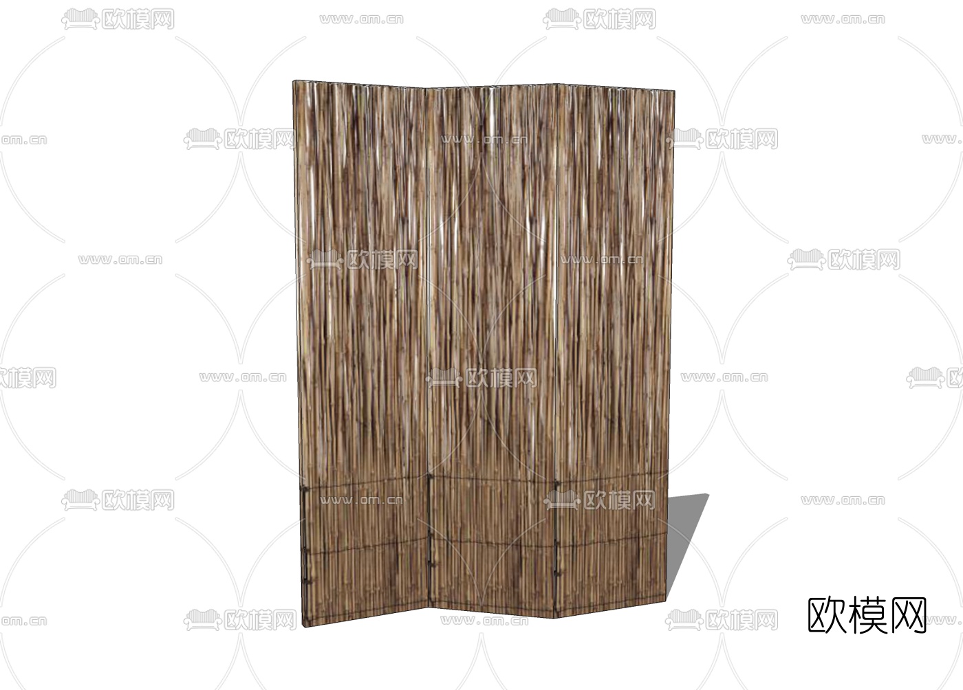 自然风屏风免费su模型下载