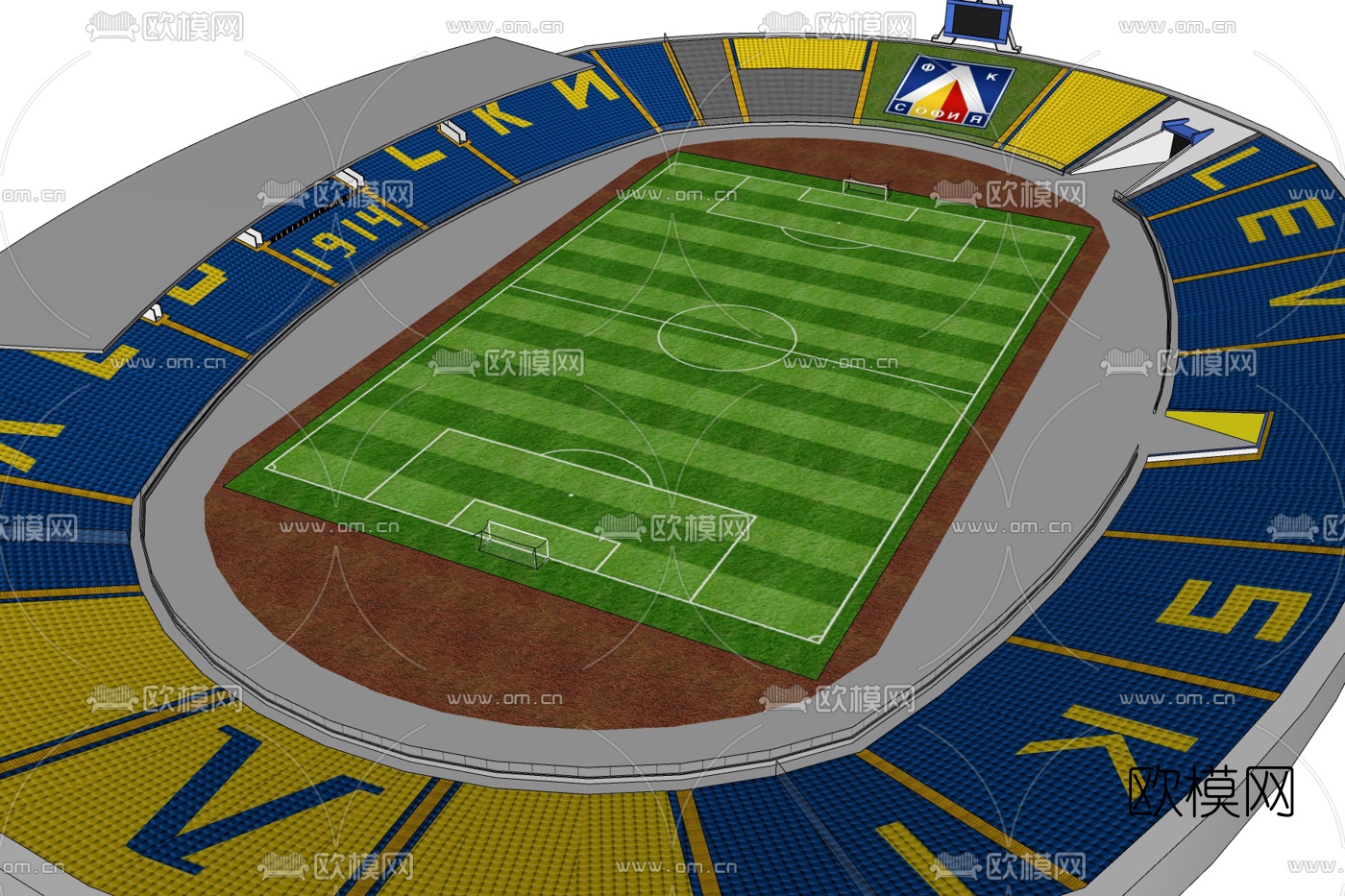 现代足球馆免费su模型下载