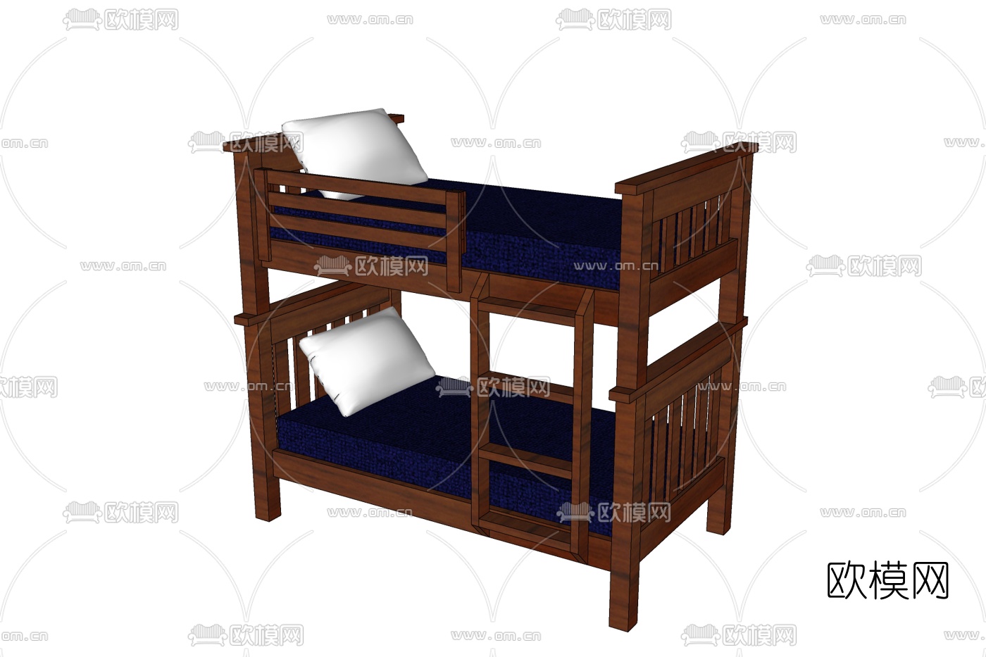新中式儿童床免费su模型下载
