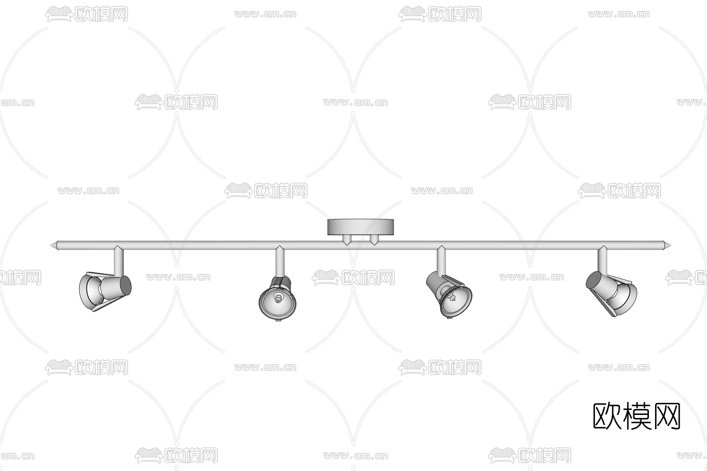 现代金属轨道灯免费su模型下载