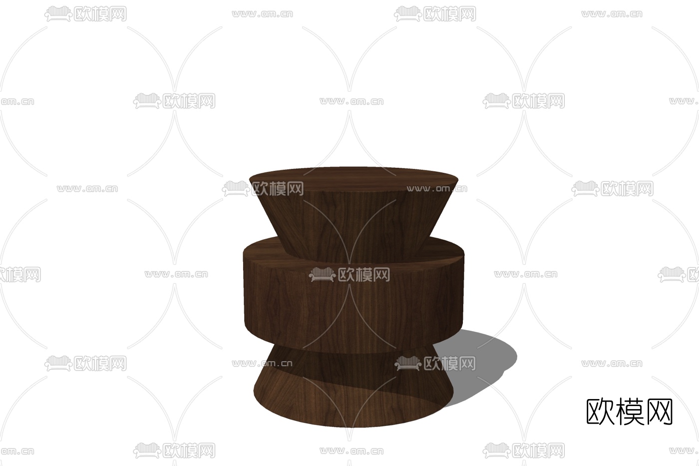 自然风木头凳子免费su模型下载