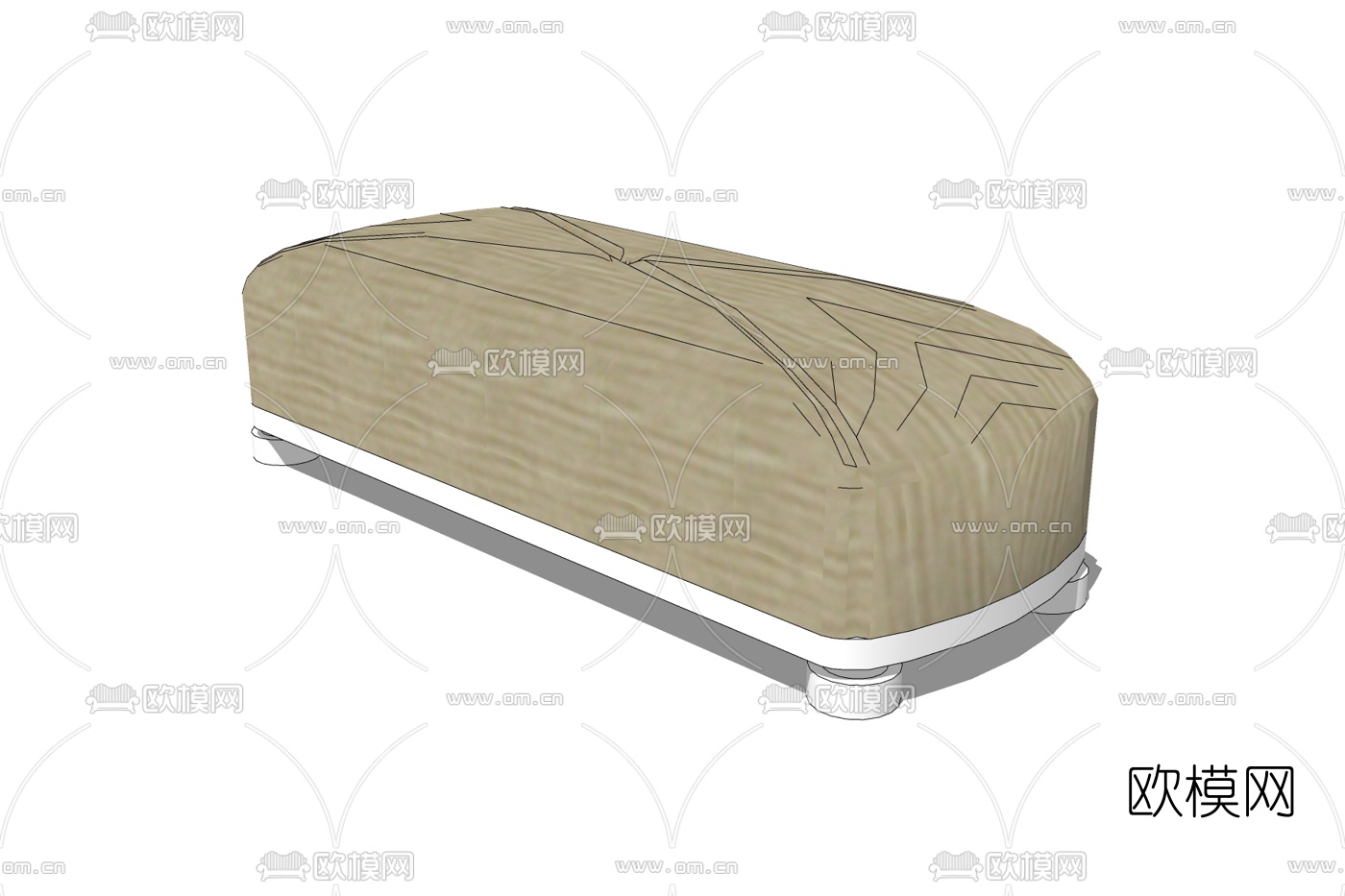 现代布艺脚踏免费su模型下载