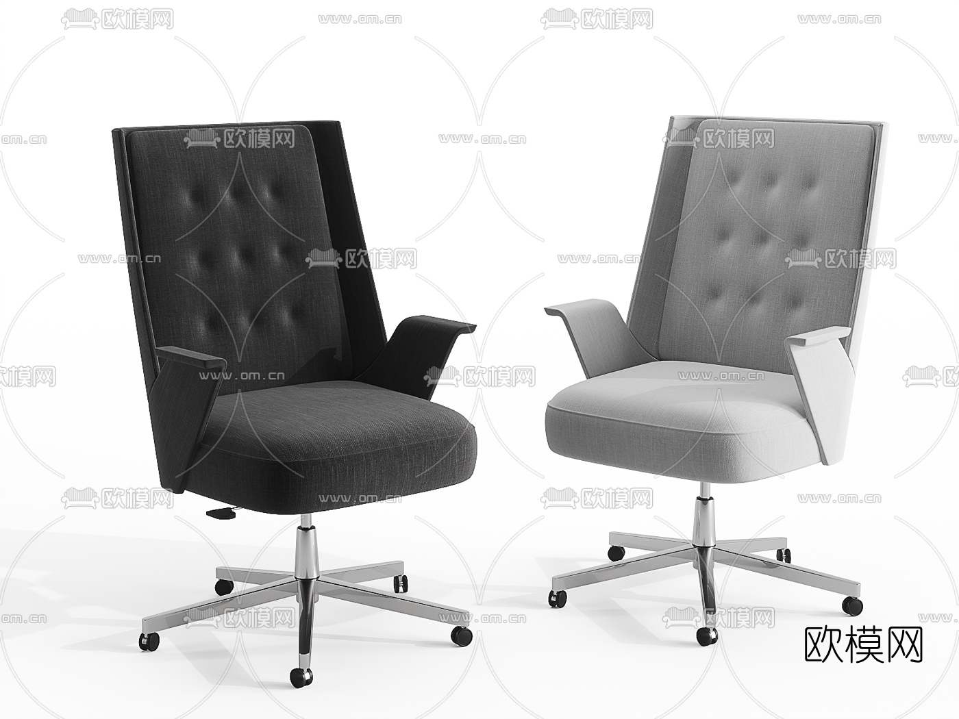 现代高背办公椅3d模型下载（渲染图3）