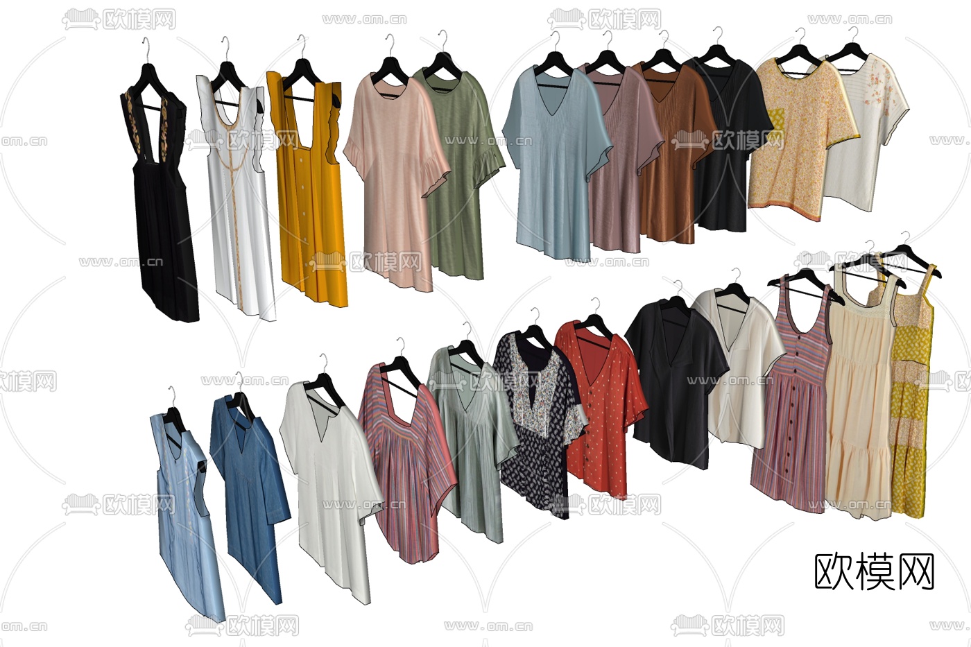 现代女士服装免费su模型下载