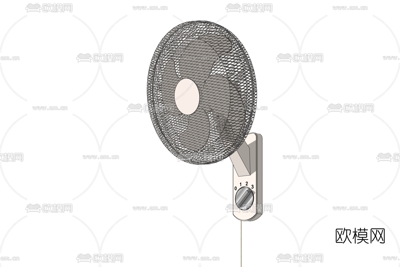 现代墙上电风扇免费su模型下载