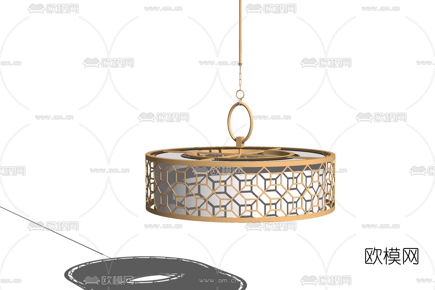 新中式轻奢吊灯免费su模型下载