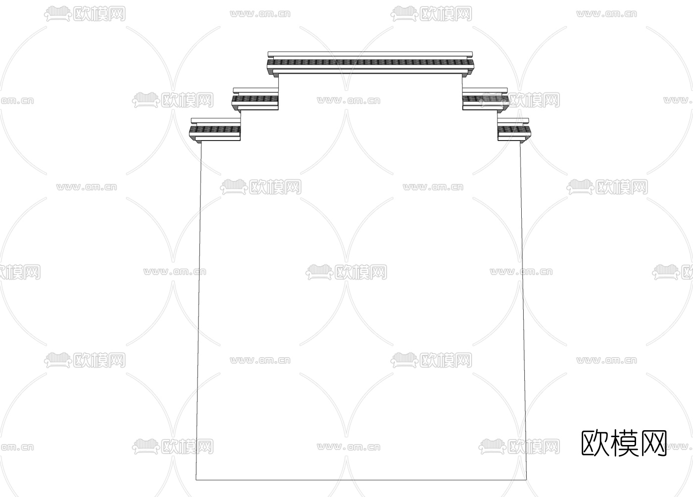 新中式马头墙免费su模型