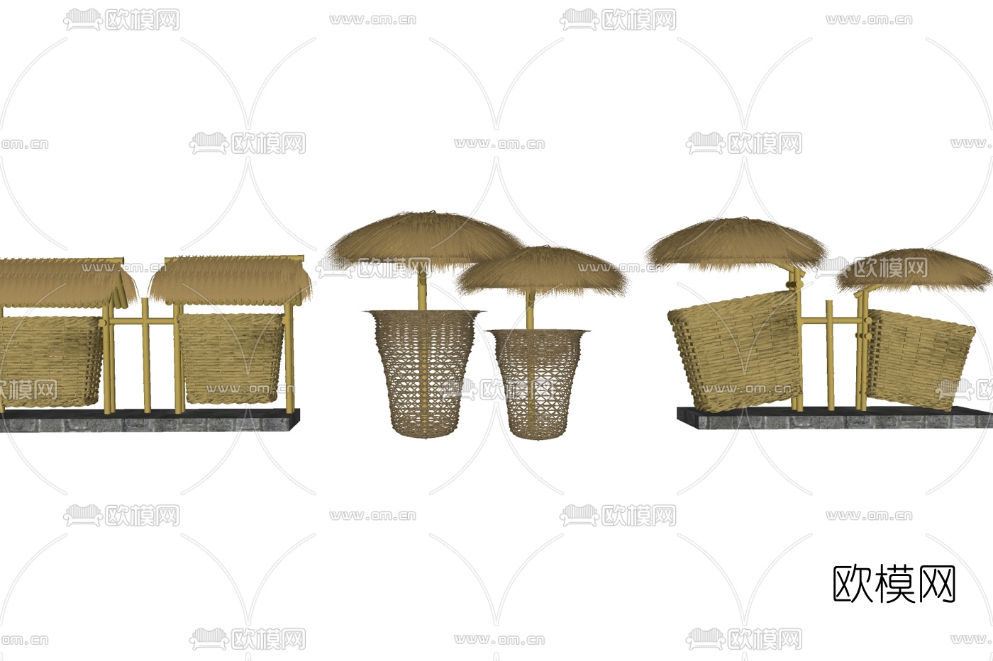 自然风垃圾桶免费su模型下载