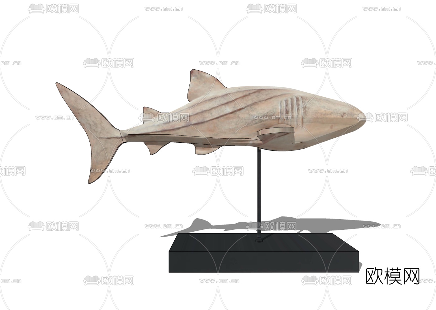 现代鱼摆件免费su模型下载