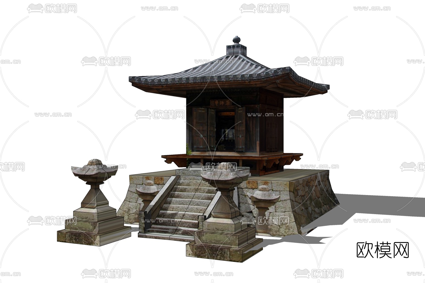 中式土地庙免费su模型下载