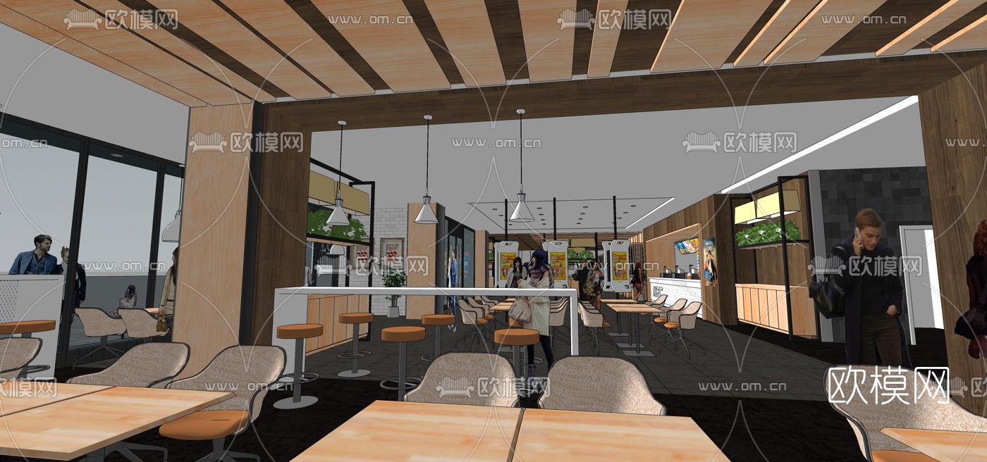 现代肯德基快餐店su模型