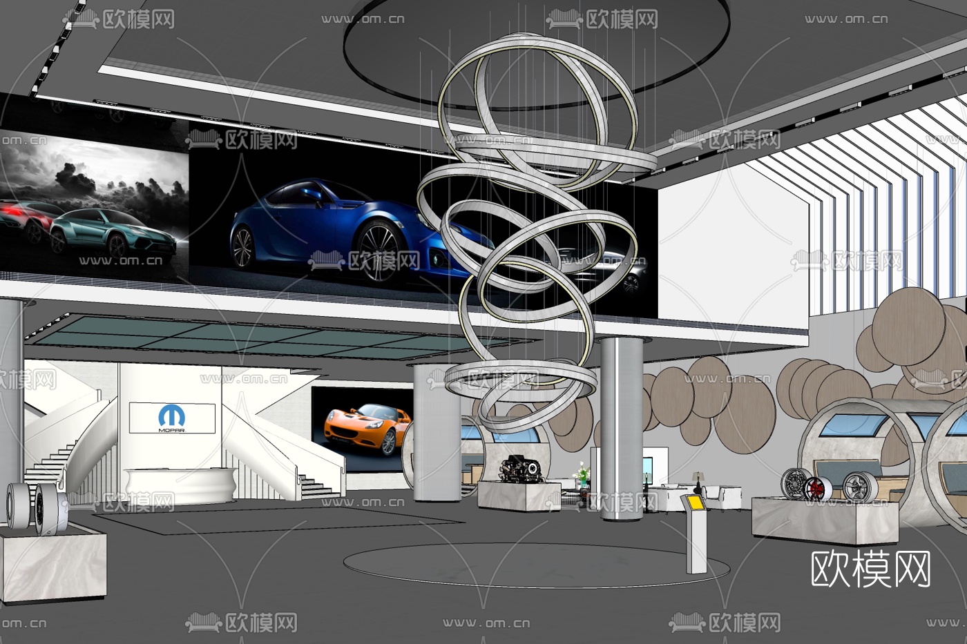 现代汽车专卖店免费su模型下载