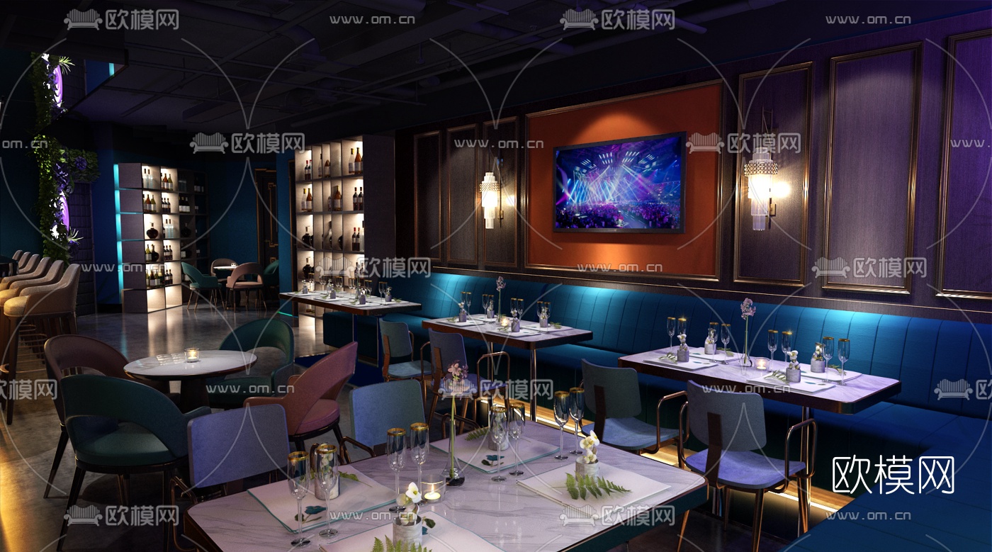 工业风酒吧3d模型