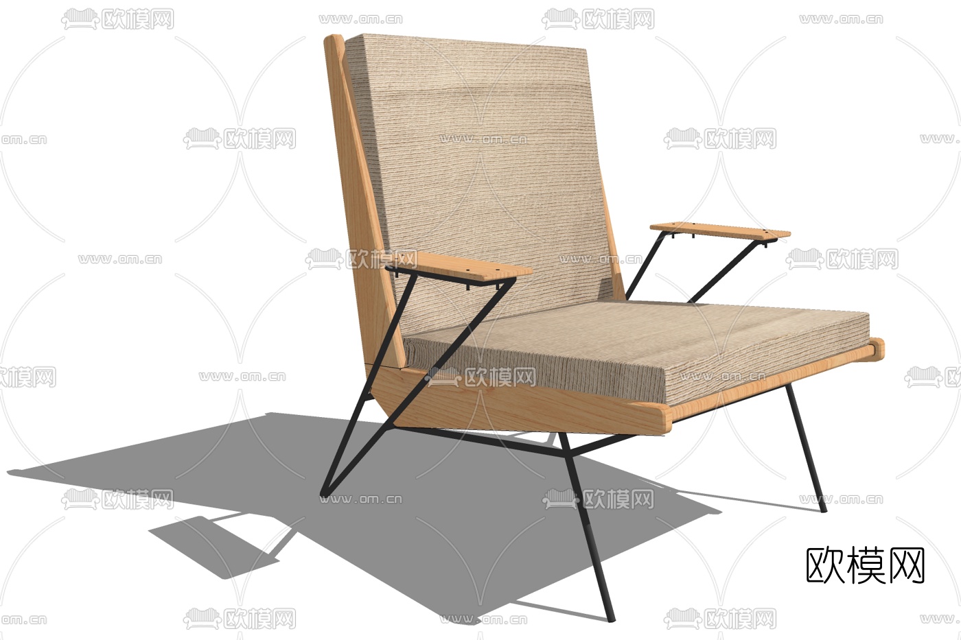 现代布艺休闲椅免费su模型下载