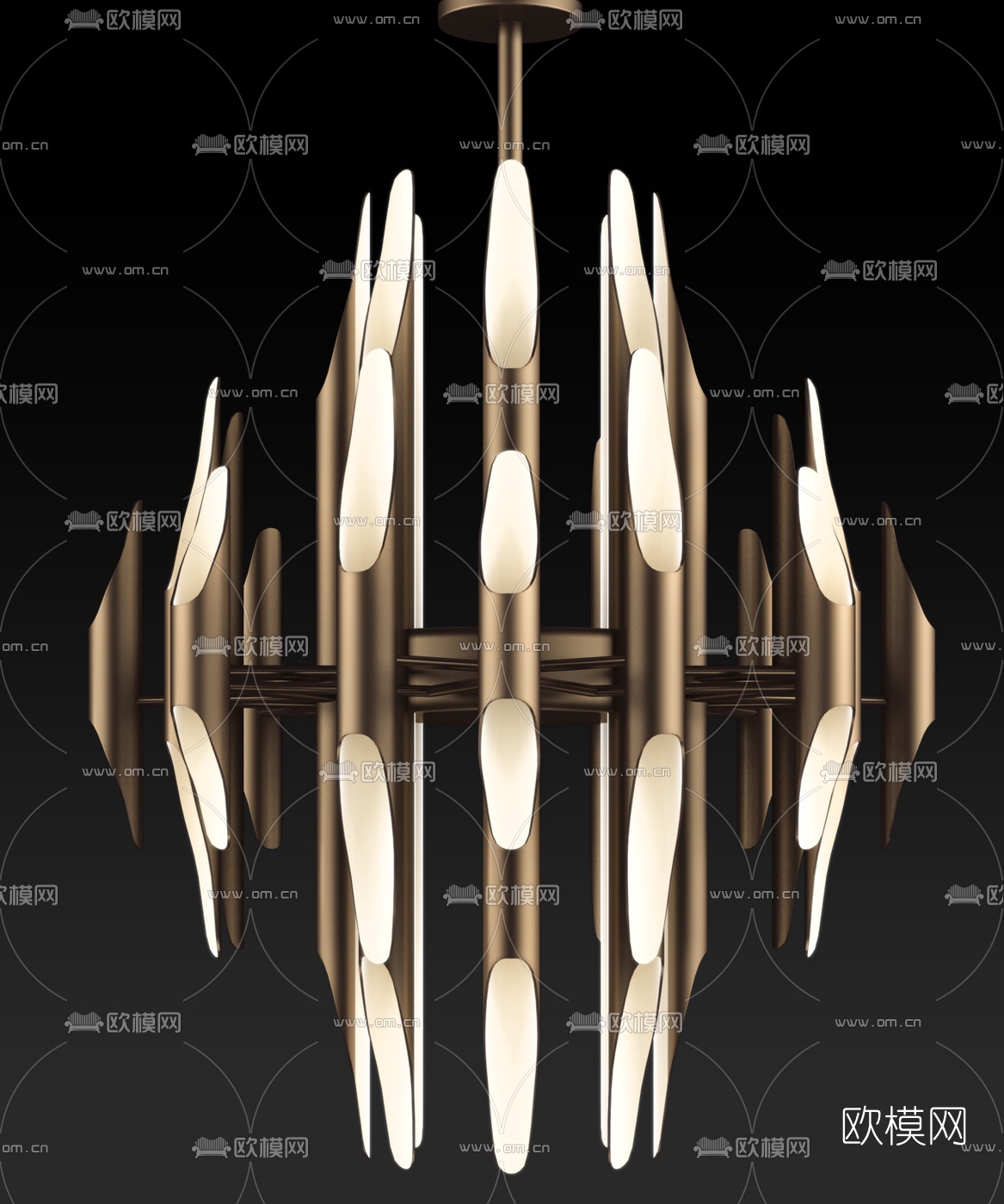 现代金属装饰灯组合3d模型