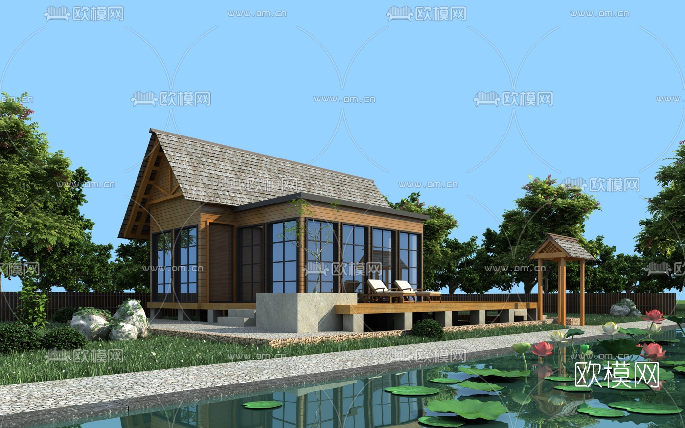 自然风度假木屋3d模型